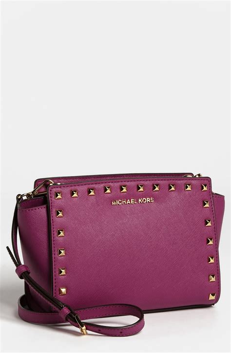 Michael Kors Selma Leather Stud Crossbody 